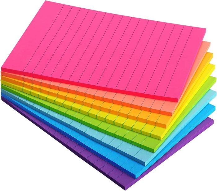 lined sticky notes