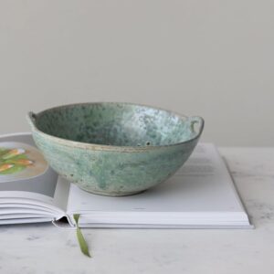 Creative Co-Op Stoneware Berry Bowl with Handles