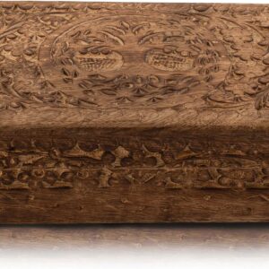 Samhita Handmade Mango Wood Tree of Life Engraving Beautifully Keepsake Box