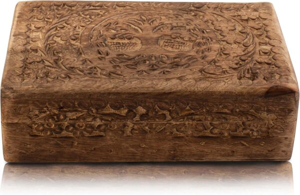 Samhita Handmade Mango Wood Tree of Life Engraving Beautifully Keepsake Box