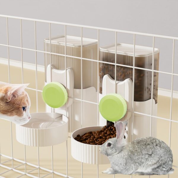 Kathson Hanging Automatic Cat Feeder and Water Dispenser Hanging Rabbit Food and Water Dispenser