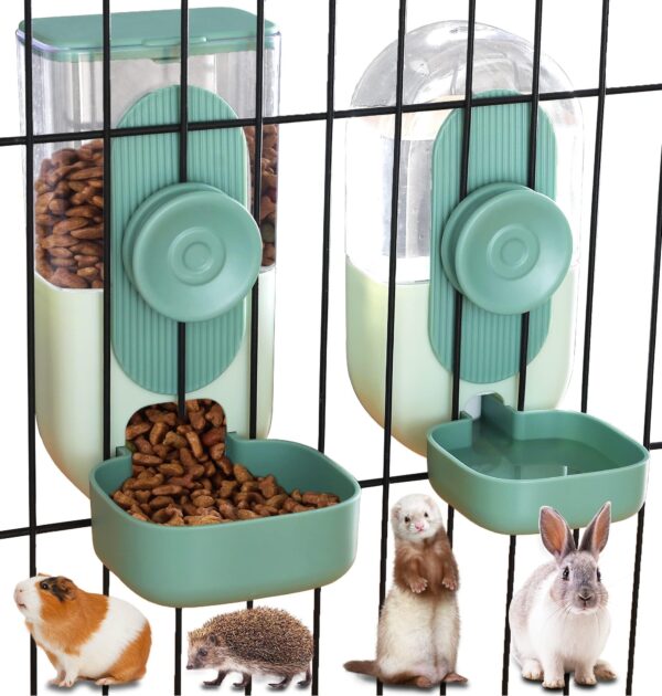 Kathson Hanging Automatic Cat Feeder and Water Dispenser Hanging Rabbit Food and Water Dispenser - Image 2